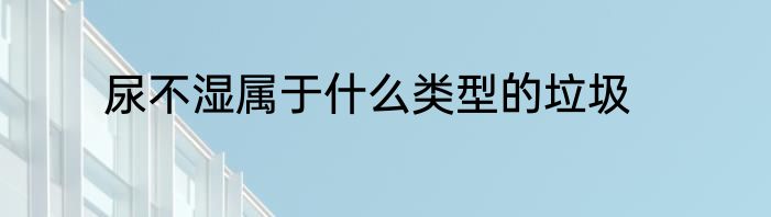 尿不湿属于什么类型的垃圾