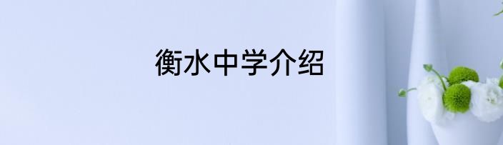 衡水中学介绍