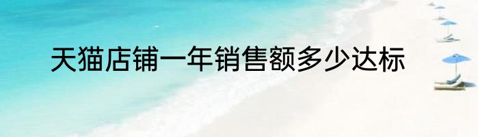 天猫店铺一年销售额多少达标