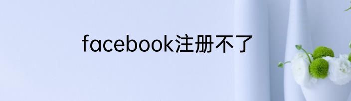 facebook注册不了