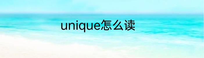 unique怎么读