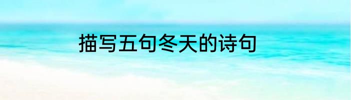 描写五句冬天的诗句