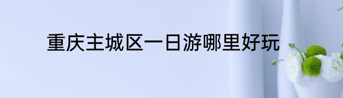 重庆主城区一日游哪里好玩