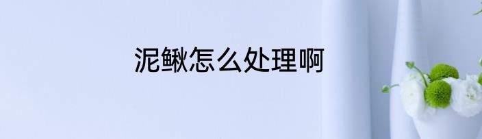 泥鳅怎么处理啊