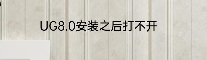 UG8.0安装之后打不开