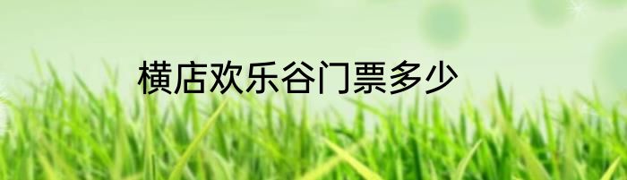 横店欢乐谷门票多少