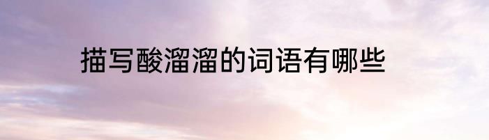 描写酸溜溜的词语有哪些