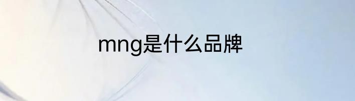 mng是什么品牌