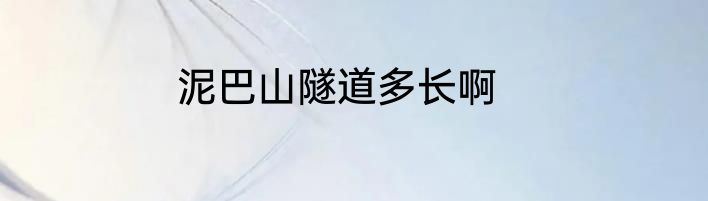 泥巴山隧道多长啊