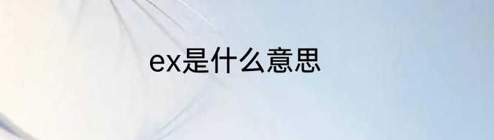 ex是什么意思