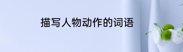 描写人物动作的词语