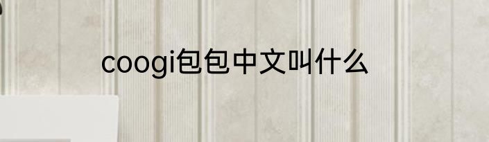 coogi包包中文叫什么