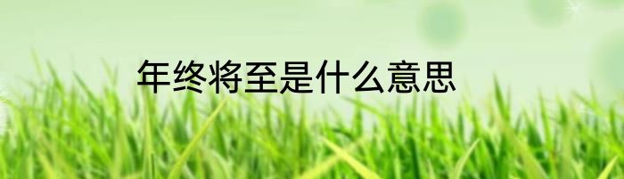 年终将至是什么意思