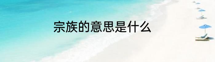宗族的意思是什么