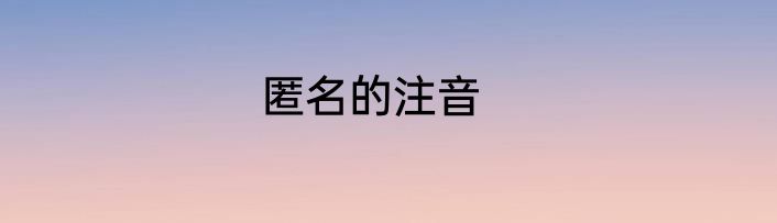 匿名的注音
