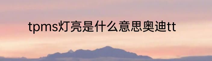 tpms灯亮是什么意思奥迪tt