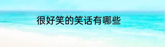 很好笑的笑话有哪些