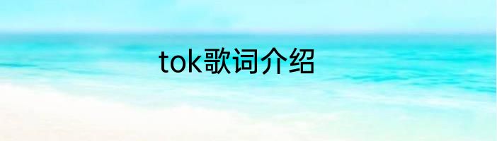 tok歌词介绍