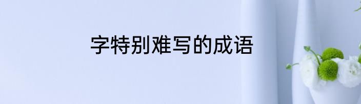 字特别难写的成语