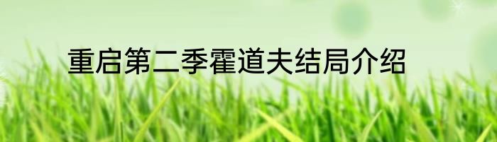重启第二季霍道夫结局介绍