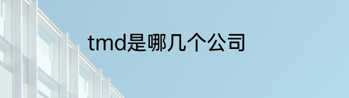 tmd是哪几个公司