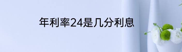 年利率24是几分利息