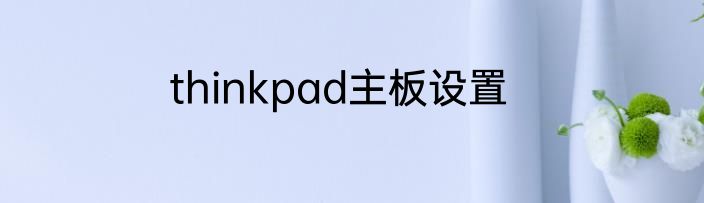 thinkpad主板设置