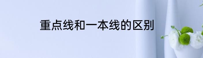 重点线和一本线的区别