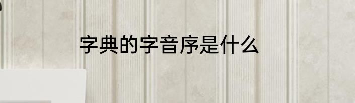 字典的字音序是什么