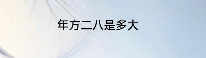 年方二八是多大
