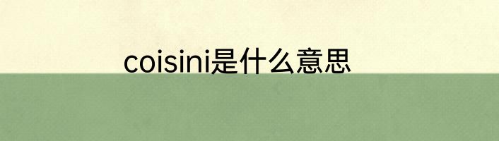 coisini是什么意思