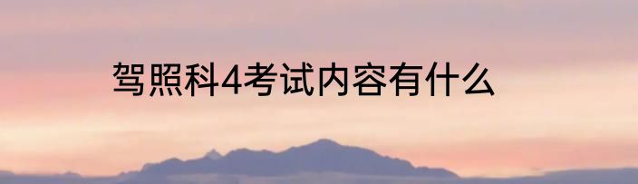 驾照科4考试内容有什么