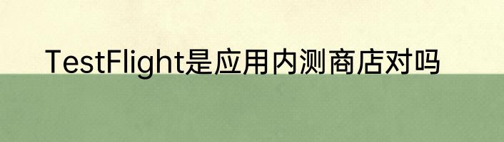 TestFlight是应用内测商店对吗