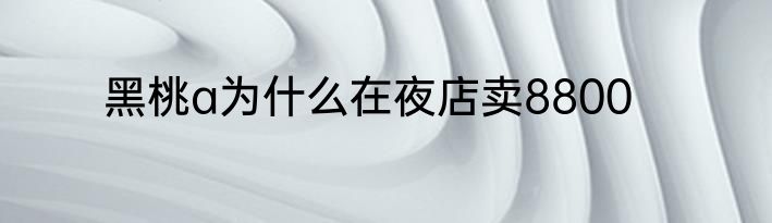 黑桃a为什么在夜店卖8800