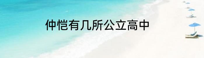 仲恺有几所公立高中