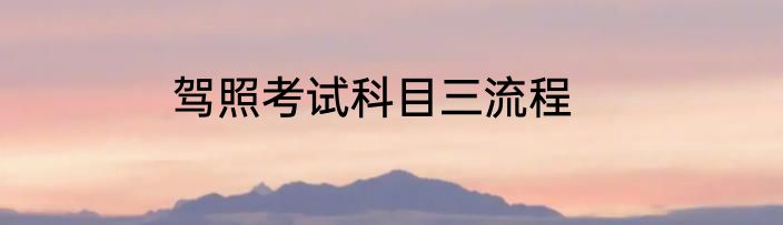 驾照考试科目三流程