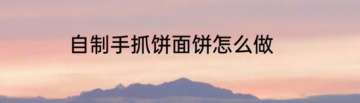 自制手抓饼面饼怎么做