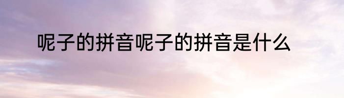 呢子的拼音呢子的拼音是什么