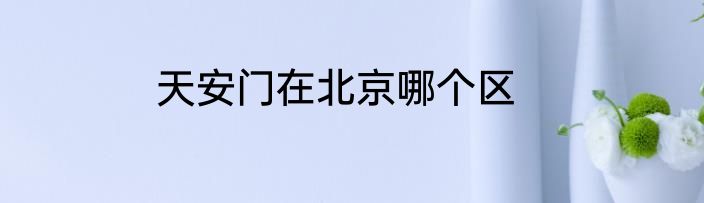 天安门在北京哪个区