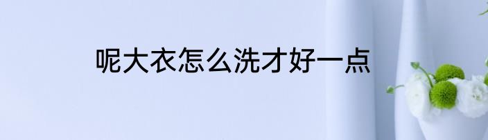 呢大衣怎么洗才好一点