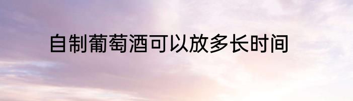 自制葡萄酒可以放多长时间