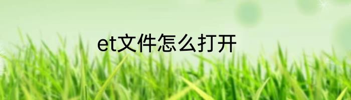et文件怎么打开