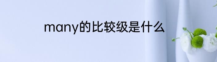 many的比较级是什么
