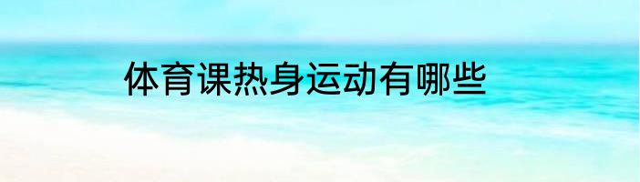 体育课热身运动有哪些