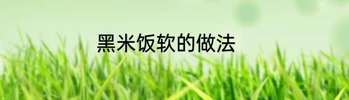 黑米饭软的做法