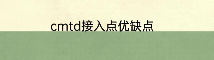 cmtd接入点优缺点