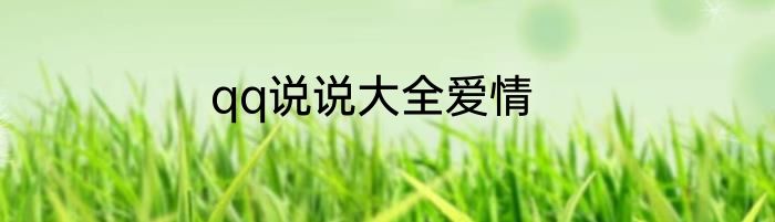 qq说说大全爱情
