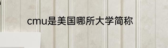 cmu是美国哪所大学简称