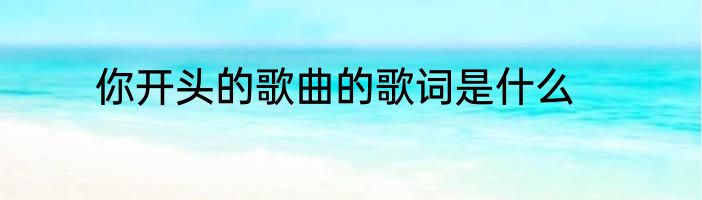 你开头的歌曲的歌词是什么