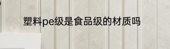 塑料pe级是食品级的材质吗
